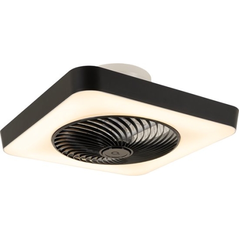 QAZQA climo - Moderne LED Dimbare Plafondventilator met lamp met Dimmer - 1 lichts - L 55 cm - Zwart - Woonkamer | Slaapkamer | Keuken