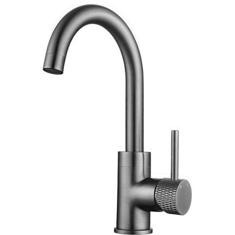 Saqu Crossed wastafelmengkraan met ronde uitloop gunmetal