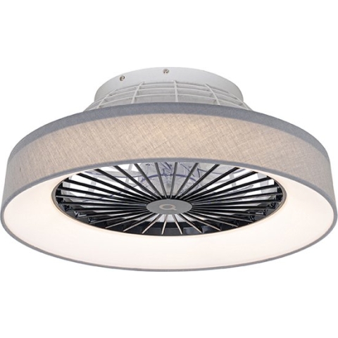 QAZQA emily - Moderne LED Plafondventilator met lamp - 1 lichts - Ø 47 cm - Grijs - Woonkamer | Slaapkamer | Keuken