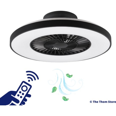 Plafondventilator met LED verlichting - Zwart - Met Lamp - incl. Afstandsbediening