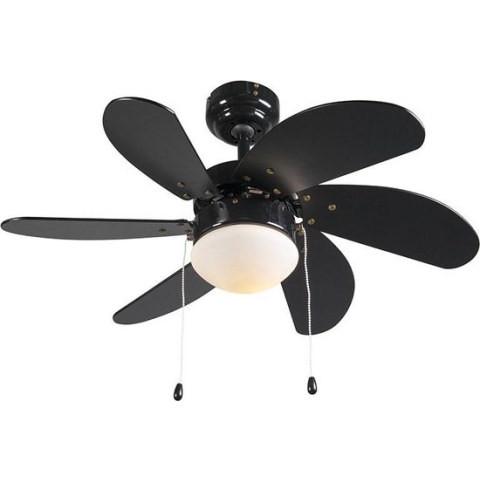 QAZQA fresh - Moderne Plafondventilator met lamp - 1 lichts - Ø 800 mm - Zwart - Woonkamer | Slaapkamer | Keuken