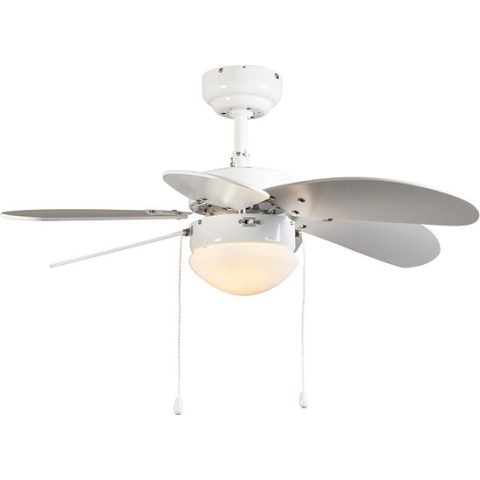 QAZQA fresh - Moderne Plafondventilator met lamp - 1 lichts - Ø 800 mm - Wit - Woonkamer | Slaapkamer | Keuken