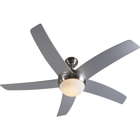 QAZQA cool - Design Plafondventilator met lamp en afstandsbediening - 2 lichts - Ø 1300 mm - Staal - Woonkamer | Slaapkamer | Keuken