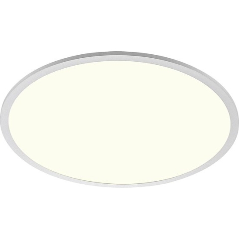Lindby - LED plafondlamp - 1licht - kunststof, aluminium - H: 5.2 cm - wit, zilver - Inclusief lichtbron