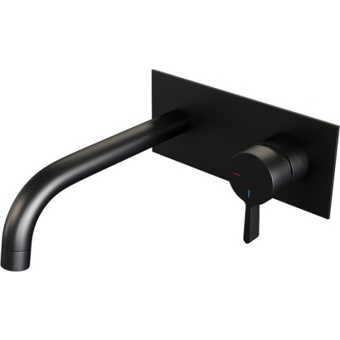 Brauer Black edition inbouwwastafelkraan type B1 greep met inbouwdeel ColdStart mat zwart