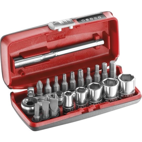 Facom Ultra Compacte Bit- en Doppenset 1/4 met Ratel 23-delig - R1PICOPB