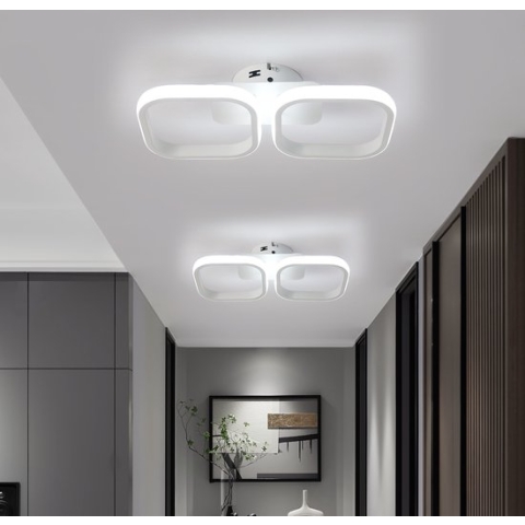 LuxiLamps - 2 Head Moderne Plafondlamp - Kroonluchter - Plafonnière - 35 cm - Wit - Plafonniére