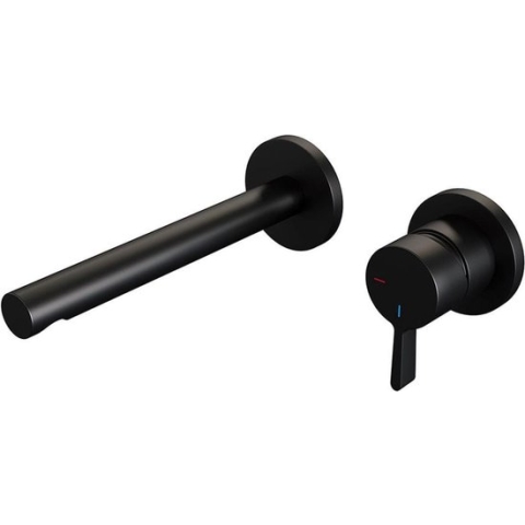 Brauer Black edition inbouwwastafelkraan type S1 greep met inbouwdeel ColdStart ronde rozetten mat zwart
