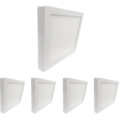 24W 220V vierkante LED-plafondlamp (set van 5) - Koel wit licht - Overig - wit - Pack de 5 - Wit Froid 6000k - 8000k - SILUMEN