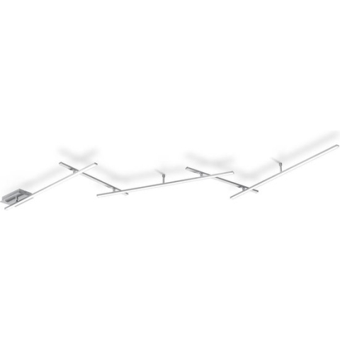 LED Plafondlamp - Trion Undiro - 9W - Warm Wit 3000K - 5-lichts - Dimbaar - Rechthoek - Mat Nikkel - Aluminium