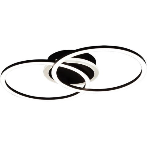 LED Plafondlamp - Plafondverlichting - Torna Venda - 25W - Warm Wit 3000K - Dimbaar - Rond - Mat Zwart - Aluminium
