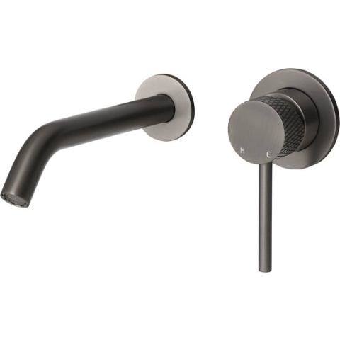 Saqu Crossed inbouw wastafelmengkraan gunmetal