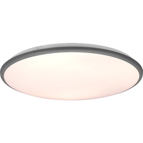 LED Plafondlamp - Plafondverlichting - Torna Lombis - 34W - Warm Wit 3000K - Dimbaar - Rond - Mat Titaan - Kunststof