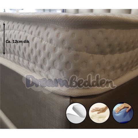 Splittopper 200x210 Tencel 2- zijdig XXL HR55 Koudschuim Nasa Traagschuim12 cm Dik