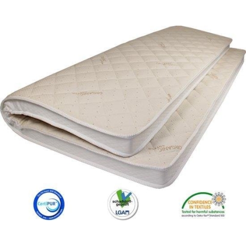 Matrassenmaker - Topmatras Organisch Katoen 170x200x8 Koudschuim HR55 hard topper