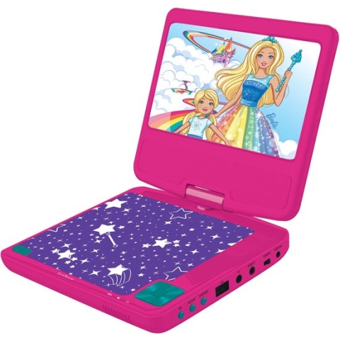 Lexibook Barbie Draagbare DVD-speler, 7 "LCD, 2 luidsprekers, oplaadbare batterij, roze, DVDP6BB