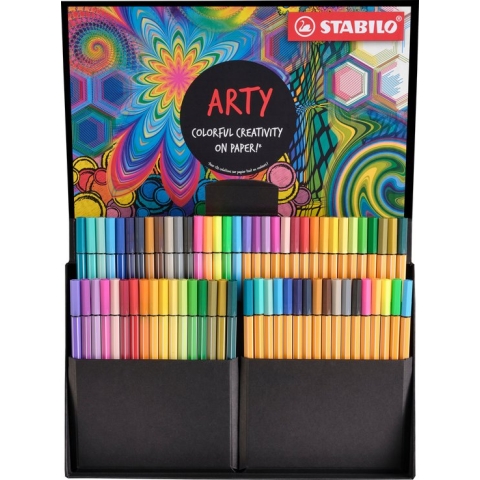 STABILO point 88 & Pen 68 - Creative ARTY Mixed In Luxe Box - Met 34 Stuks point 88 Fineliners en 34 Stuks Pen 68 Viltstiften