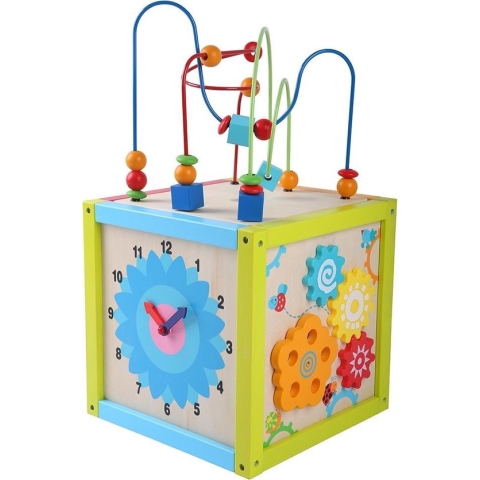 Playwood - Kralenframe Motoriek Activiteiten kubus groot