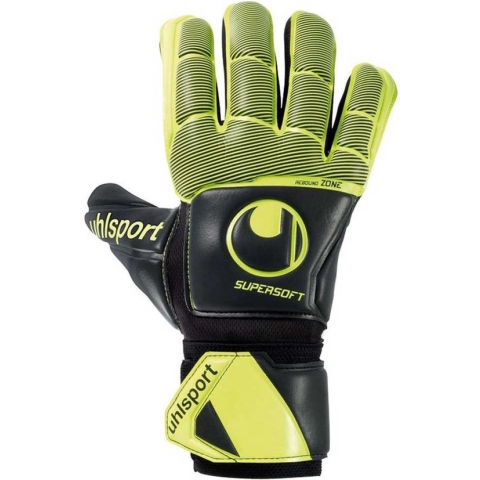 UHLSPORT Supersoft HN Flex Frame Doelmanhandschoenen Volwassenen - Black / Fluo Yellow - 8.5