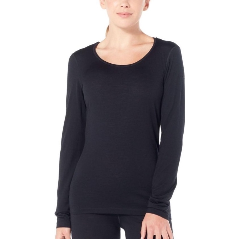 WOMENS 200 OASIS LS SCOOP - LONG SLEEVE - DAMES - ZWART