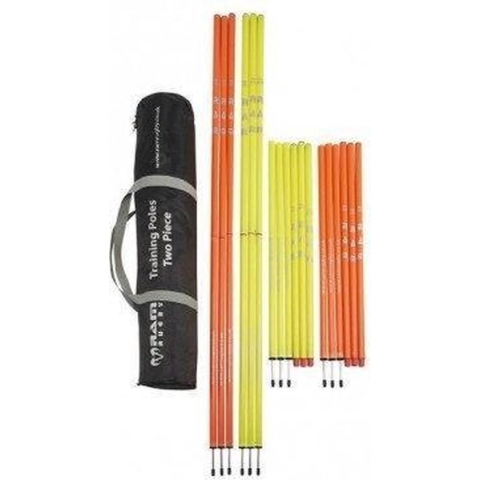 Slalomstangen - Agility palen - 180 cm - 12 stuks - Oranje/geel