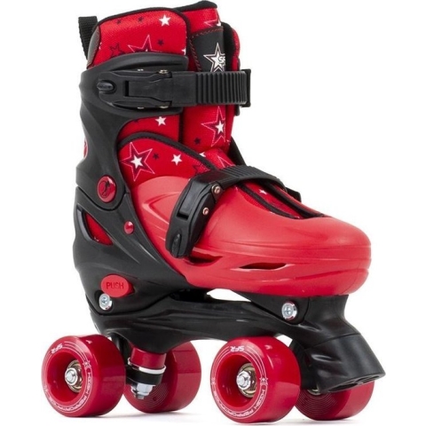 SFR Nebula Verstelbare Rolschaatsen / Rollerskates - Hardboot - Zwart / Rood - Maat 29 - 33
