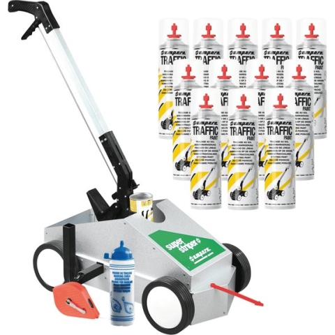 Super Striper lijnentrekker voordeelset, incl. 12 bussen verf 12 bussen rode markeerverf