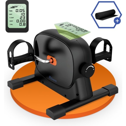 Duerté - Stoelfiets Bewegingstrainer - Bureau Fiets Trainer - Deskbike Fitness - Home Gym Mobiliteitstrainer en Beentrainer - met LCD monitor voor afvallen en Antislipmat