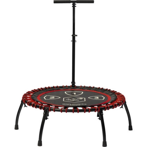 Magic Circle Pro Fitness Trampoline 100 cm Rood - Aluminium fitness trampoline met elastieken - Eenvoudig Inklapbaar - Inclusief Armsteun
