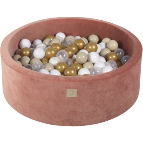 Ballenbak VELVET Marsala Rood - 90x30 incl. 200 bollen - Goud, Beige, Wit, Transparant