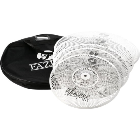 Fazley CYM-Mute-PRO-S Low Noise Silver 4-delige bekkenset incl. bekkentas