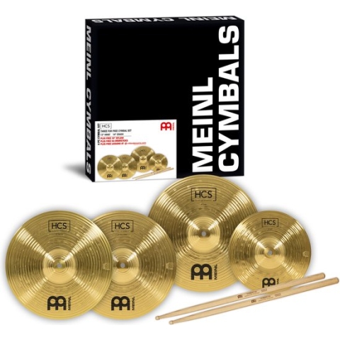 Meinl HCS Cymbal Set 13"HH, 14"C, 10" SP + Sticks - Bekken set