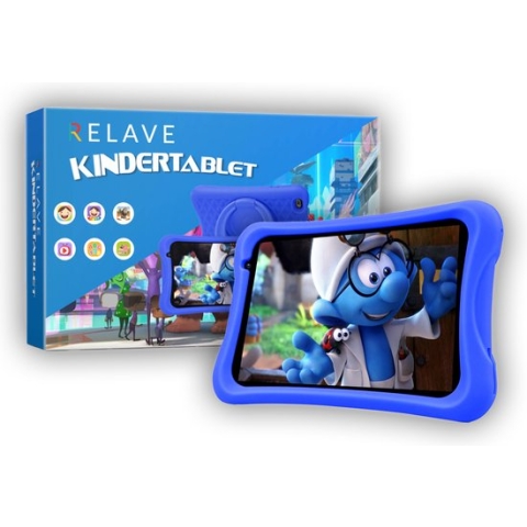 Relave Kindertablet - 100% Kidsproof en Veilig Internetten - Instelbare Schermtijd - 8 Inch - Android 10 - Blauw