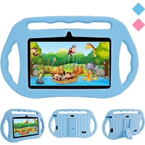 Kindertablet - tablet 7 inch - 16 GB - vanaf 2 jaar - leerzame tablet voor kinderen - Bluetooth - Wifi - spellen - camera - Blauw