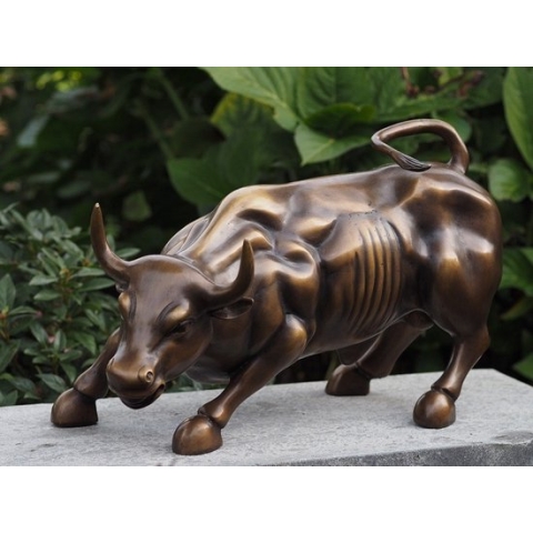 Tuinbeeld - bronzen beeld - Wall street bull - Bronzartes - 24 cm hoog