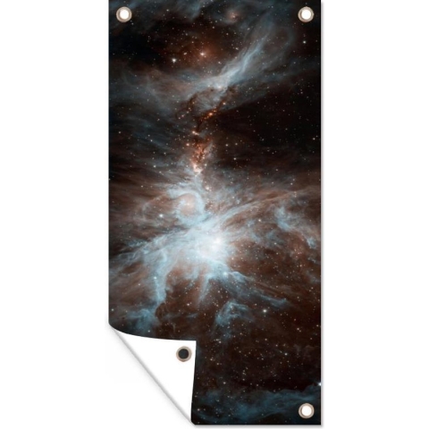 Schuttingposter Galaxy - Planeet - Sterren - 100x200 cm - Tuindoek