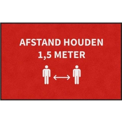 Deurmat 115x180 cm Afstand houden - Anderhalve meter