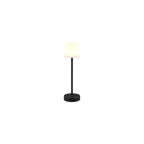 LED Tafellamp met Opbaadbare Batterijen - Torna Marty - 2.2W - Aanpasbare Kleurtemperatuur - Dimbaar - Spatwaterdicht IP44 - Rond - Zwart