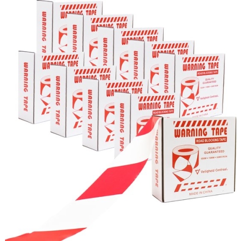 Afzetlint rood wit 500 meter - 10 stuks afzetlinten