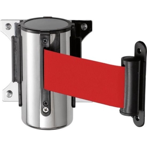 Wandcassette chroom met 3 mtr. Rood lint