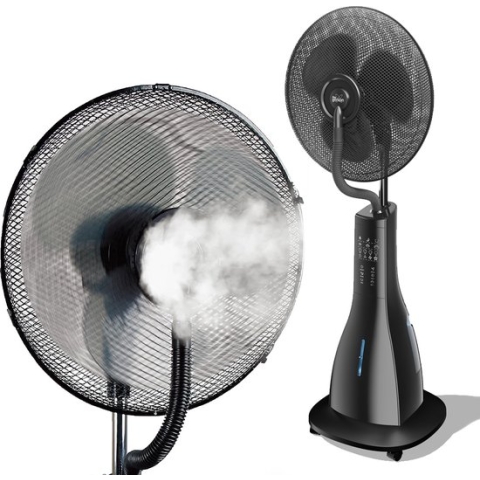 Progenion® Ventilator Met Waternevel - Rotatie en Afstandsbediening - Mist - Water - Waaier - Black edition