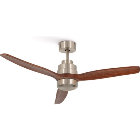 CREATE WINDSTYLANCE DC NIKKEL- Plafondventilator Met Afstandsbediening - 6 Snelheden - Timer - 132 cm - Zomer/Winter Functie - Nikkel & Donker hout