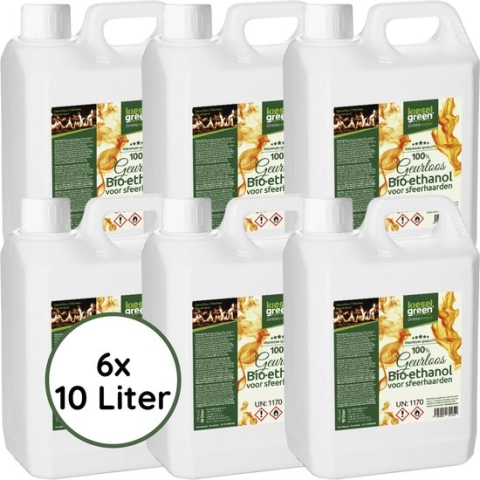 KieselGreen 60 Liter Bio-ethanol 100% biobrandstof in jerrycan bioethanol geurloos