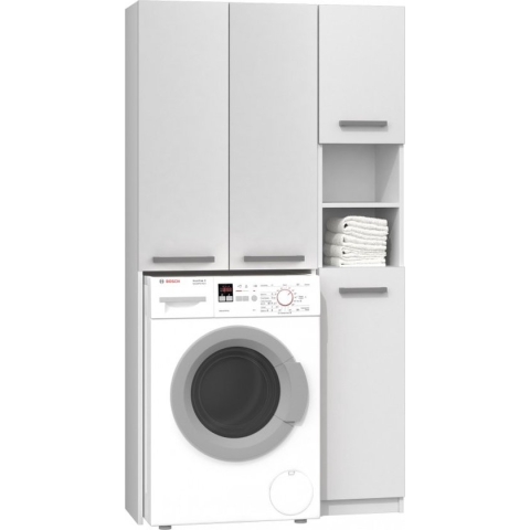 Wasmachine Opbouwmeubel Wit Met Extra Kast