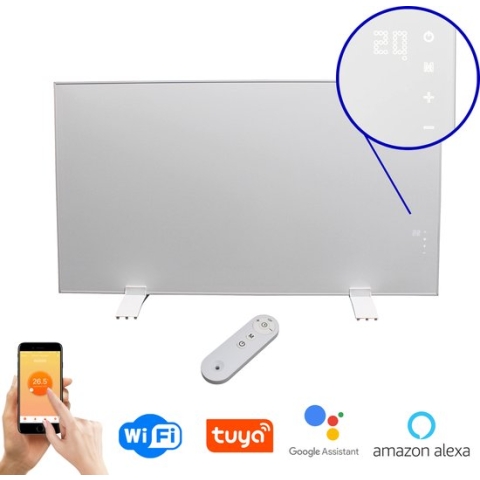 Quality Heating Infrarood paneel Superia - 60 x 120 cm - 720W - Wifi functie - Thermostaat - Incl. afstandsbediening - Wandmontage & Vrijstaand