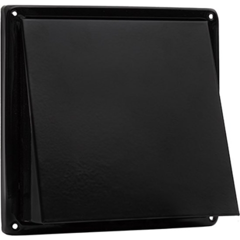 Buitenrooster schuine kap met grofmazig gaas Ø 125 mm RVS zwart gecoat