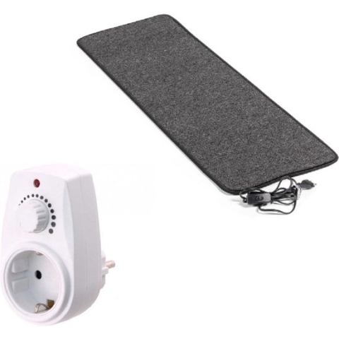 Elektrische verwarmde mat om voeten te verwarmen met dimmer 40x110cm 90W-120w, antraciet