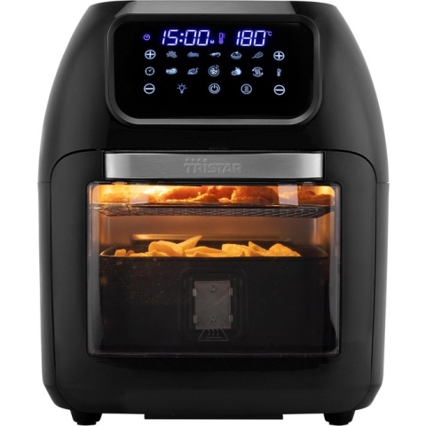Tristar Airfryer Oven FR-6964 - Digitale Heteluchtfriteuse XXL - 10 liter - met 10 programma's - Inclusief frietmand en 2 grillrekken - Zwart