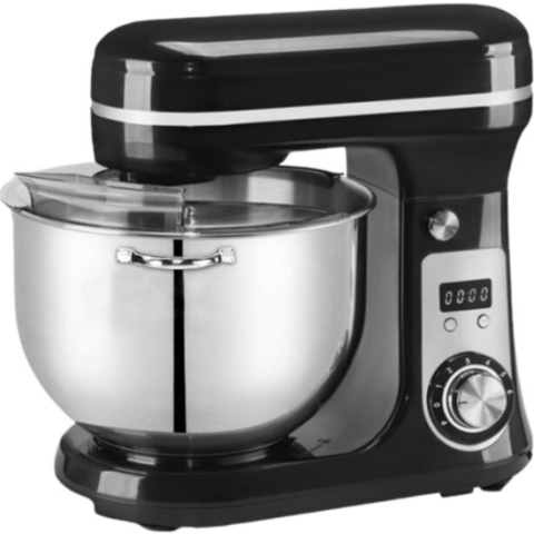 BioloMix® Deegmachine - Keukenmixer 6 Liter - Kneedmachine Keukenmachine 4KG RVS - Deegmixer Zwaar Deeg - Zwart