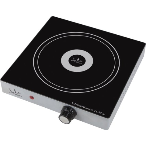 Jata - Keramische kookplaat - 1 pit - 180mm - 2000W - Zilver - Zwart